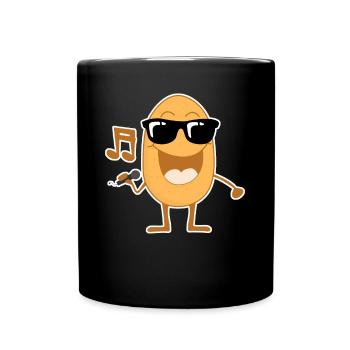 singende Kartoffel Musik Kartoffeln - Tasse einfarbig - Schwarz - Vorne