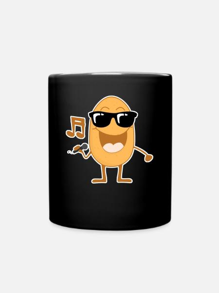 singende Kartoffel Musik Kartoffeln - Tasse einfarbig - Schwarz