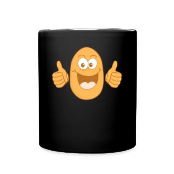Kartoffel Daumen hoch Kartoffeln - Tasse einfarbig - Schwarz - Vorne