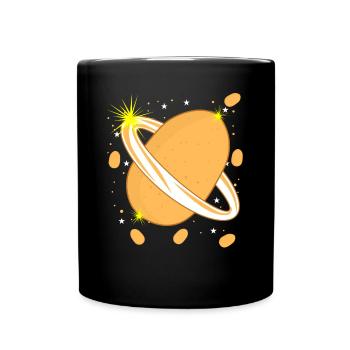 Kartoffel im Weltraum Kartoffeln - Tasse einfarbig - Schwarz - Vorne