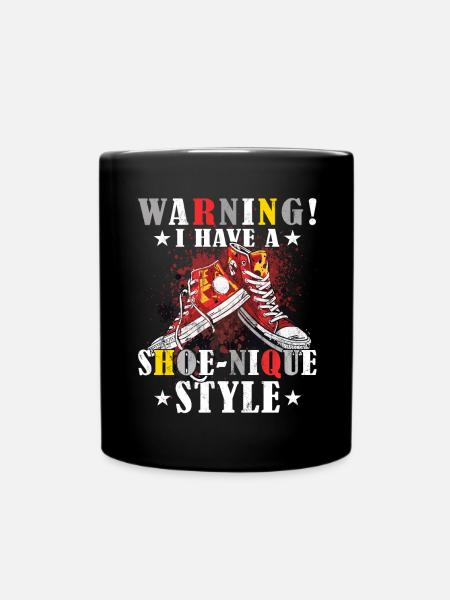 Lustiger Sneaker -Sammler - Turnschuhe - Tasse einfarbig - Schwarz