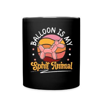 Ballon ist mein Seelentier Ballonmodellierung - Tasse einfarbig - Schwarz - Vorne