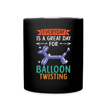 Jeder Tag ist ein großartiger Tag für Ballonverdre - Tasse einfarbig - Schwarz - Vorne