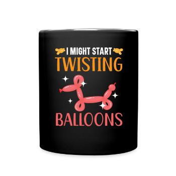 Ich könnte anfangen, Ballons zu verdrehen Modellie - Tasse einfarbig - Schwarz - Vorne
