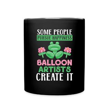 People are striving for happiness Balloon artists create - Full Colour Mug - black - Front