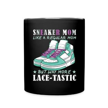 « Sneaker Mom » Chaussure Drôle - Mug uni - noir - Devant