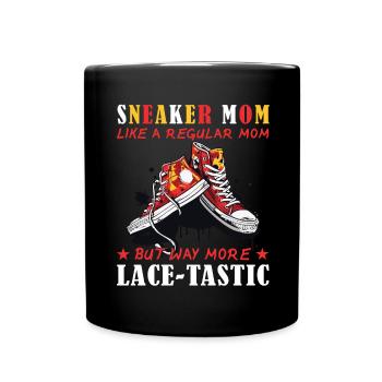 « Sneaker Mom » Chaussure Drôle - Mug uni - noir - Devant