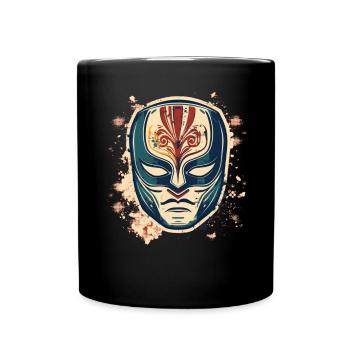 Lucha Libre Mexikanische Wrestling Maske Luchador - Tasse einfarbig - Schwarz - Vorne
