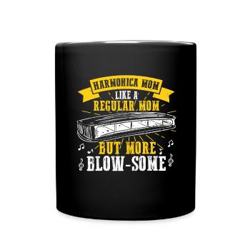 Französische Harfinisten und Harmonikaspieler - Tasse einfarbig - Schwarz - Vorne