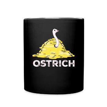 Autruche riche - Mug uni - noir - Devant