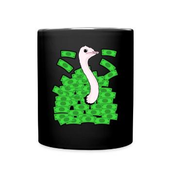 Rich Ostrich Money - Tasse einfarbig - Schwarz - Vorne