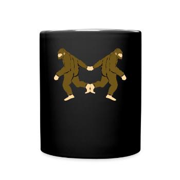 Bigfoot tanzt Boogie Woogie - Tasse einfarbig - Schwarz - Vorne