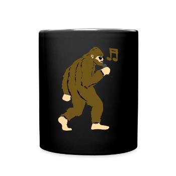 Bigfoot singt Musik - Tasse einfarbig - Schwarz - Vorne