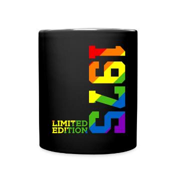 LGBTQ 1975 REGENBOGEN QUEER 50. GEBURTSTAG PRIDE - Tasse einfarbig - Schwarz - Vorne