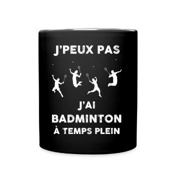 Badminton Cadeau Humour Sport - Mug uni - noir - Devant