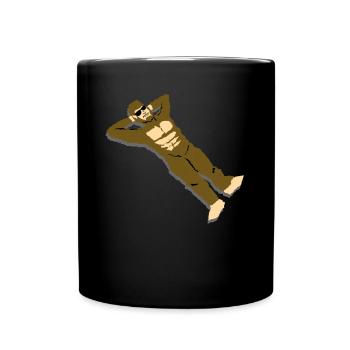 Bigfoot is located on the beach - Full Colour Mug - black - Front