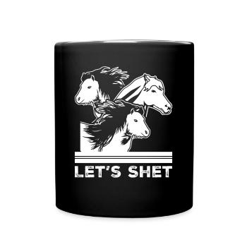 Shetlandpony Reiten Pferde Shetty - Tasse einfarbig - Schwarz - Vorne