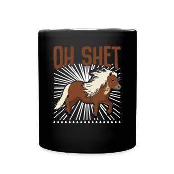 Shetlandpony Shetty Shetland Pony - Tasse einfarbig - Schwarz - Vorne