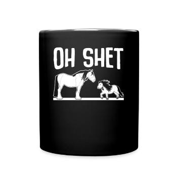 Shetland pony and horse Shetland pony - Full Colour Mug - black - Front