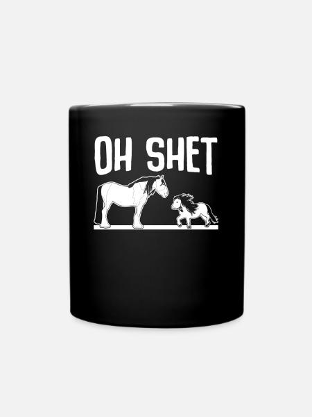Shetland pony and horse Shetland pony - Full Colour Mug - black