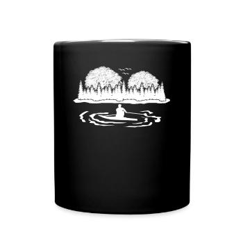 Rudern Rudersport Kanu Ruderboot Ruderer - Tasse einfarbig - Schwarz - Vorne