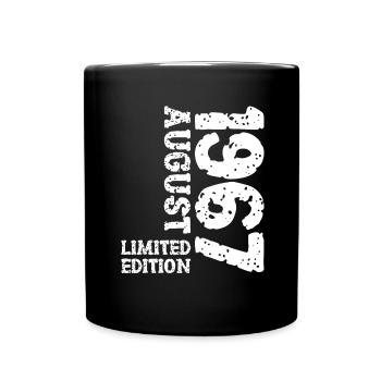 1967 August Limited Edition 56. Geburtstag Outfit - Tasse einfarbig - Schwarz - Vorne