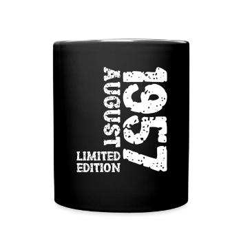 1957 August Limited Edition 66. Geburtstag Outfit - Tasse einfarbig - Schwarz - Vorne