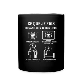 barbecue temps libre grilladin - Mug uni - noir - Devant