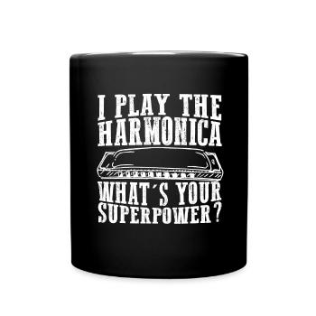Mundharmonika Instrument und Mundharmonika - Tasse einfarbig - Schwarz - Vorne