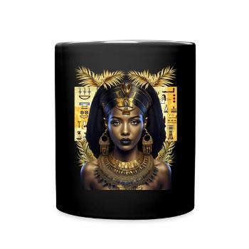 Belle Femme Noire Egypte Hiéroglyphes - Mug uni - noir - Devant