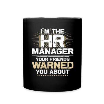 Café, dossiers et potins - Agent RH - Mug uni - noir - Devant