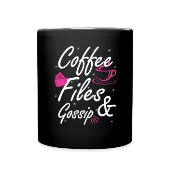 Café, dossiers et potins - Agent RH - Mug uni - noir - Devant