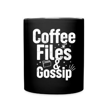 Café, dossiers et potins - Agent RH - Mug uni - noir - Devant