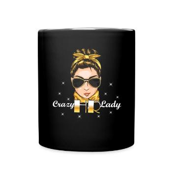 Crazy HR Lady - Responsable RH personnel Der - Mug uni - noir - Devant