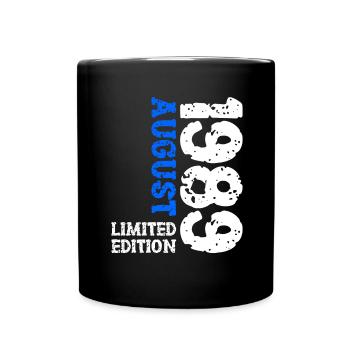 1989 August Limited Edition 34. Geburtstag Outfit - Tasse einfarbig - Schwarz - Vorne