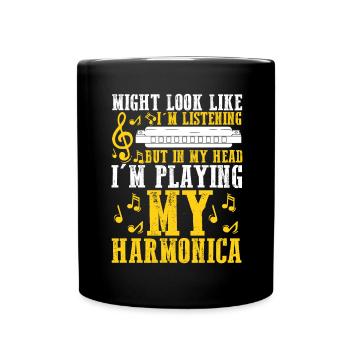 Mundharmonika Instrument und Mundharmonika - Tasse einfarbig - Schwarz - Vorne
