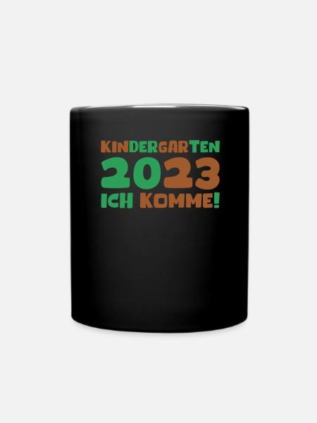Kindergarten 2023 Ich Komme Mädchen Kita Geschenk - Tasse einfarbig - Schwarz