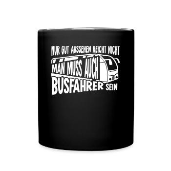 Busfahrer Witz Linienbus - Tasse einfarbig - Schwarz - Vorne