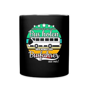 Linienbus Bus Busfahrer - Tasse einfarbig - Schwarz - Vorne
