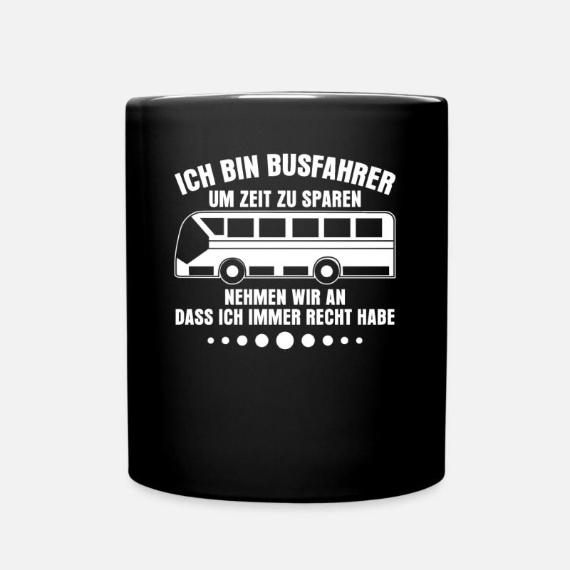 Busfahrer Linienbus Bus Busfahrerin - Tasse einfarbig - Schwarz
