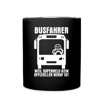 Busfahrer Busfahrerin Linienbus - Tasse einfarbig - Schwarz - Vorne