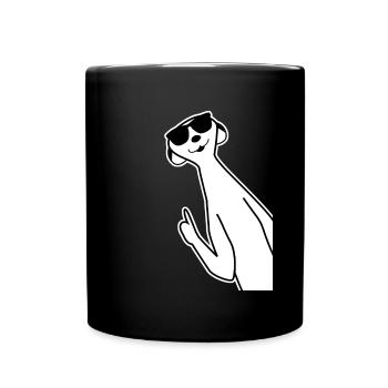 Meerkat with thumbs up - Full Colour Mug - black - Front
