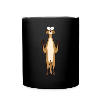 Meerkat thumbs up - Full Colour Mug - black - Front