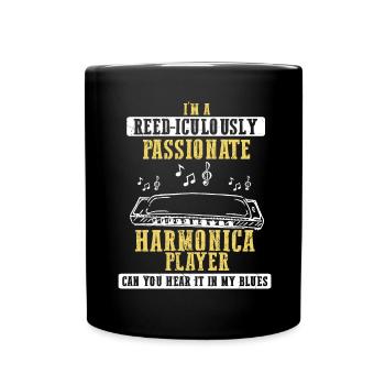 Mundharmonika Instrument und Mundharmonika - Tasse einfarbig - Schwarz - Vorne