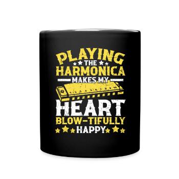 Französische Harfinisten und Harmonikaspieler - Tasse einfarbig - Schwarz - Vorne