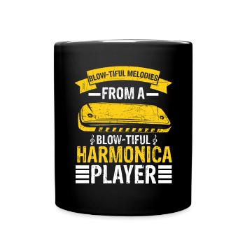 Mundharmonika Instrument und Mundharmonika - Tasse einfarbig - Schwarz - Vorne