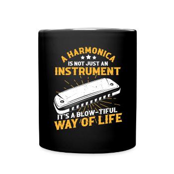 Mundharmonika Instrument und Mundharmonika - Tasse einfarbig - Schwarz - Vorne