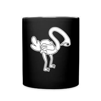 Funny Ostrich - Tasse einfarbig - Schwarz - Vorne