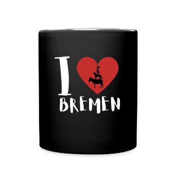 Bremen Town Musicians - Tasse einfarbig - Schwarz - Vorne