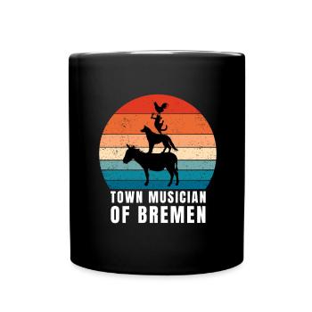 Bremen Town Musicians - Tasse einfarbig - Schwarz - Vorne